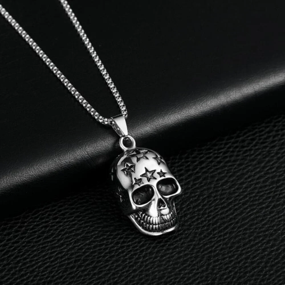 ❤️Ghost head Skull pendant Necklace for women/men, N90201P164